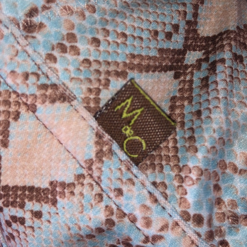 Vintage Snakeskin Python Bra Blue Tan - image 3